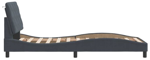Rám postele s LED bez matrace tmavě šedý 80 x 200 cm samet 3213820