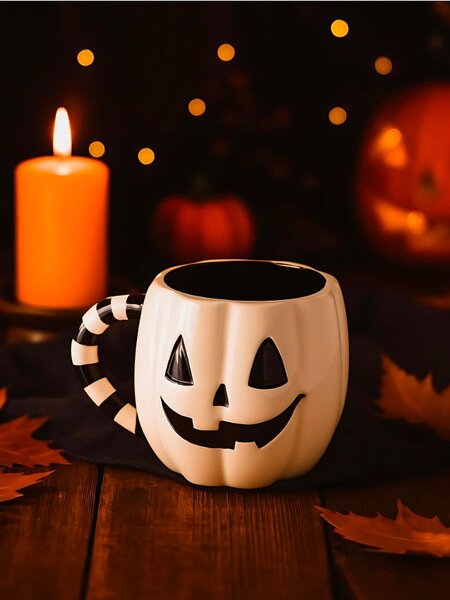 Sinsay - Hrnek s halloweenským motivem - bílá
