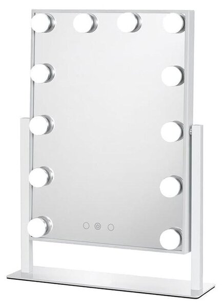 UNIQ Vanity New York Hollywood – kosmetické zrcátko s LED osvětlením – zrcátko s nastavitelnou intenzitou světla a 3 režimy osvětlení, bílé