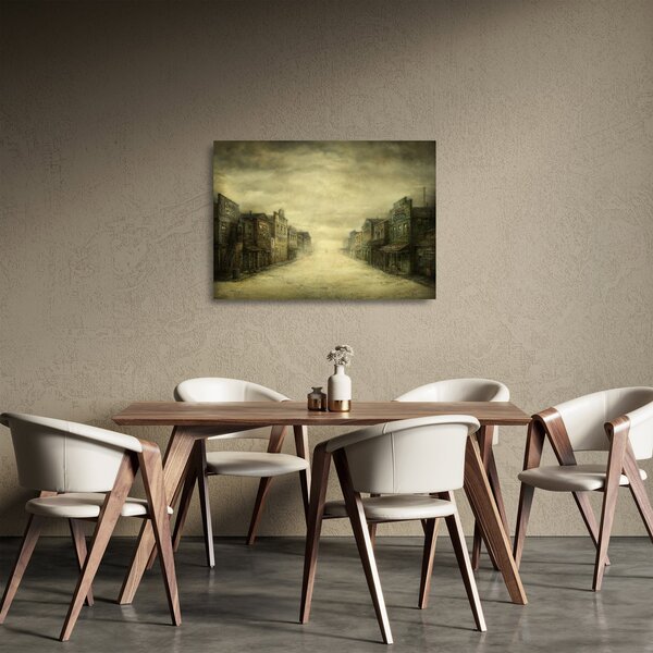 Skleněný obraz westernového městečka (70x50 cm)