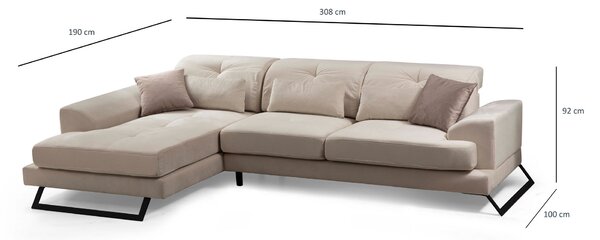Rohová sedací souprava Frilana (béžová) (L). Akce -25%