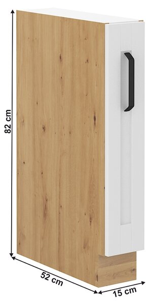 Spodní skříňka s výsuvným košem Lesana 2 (bílá + dub artisan) D15 CARGO