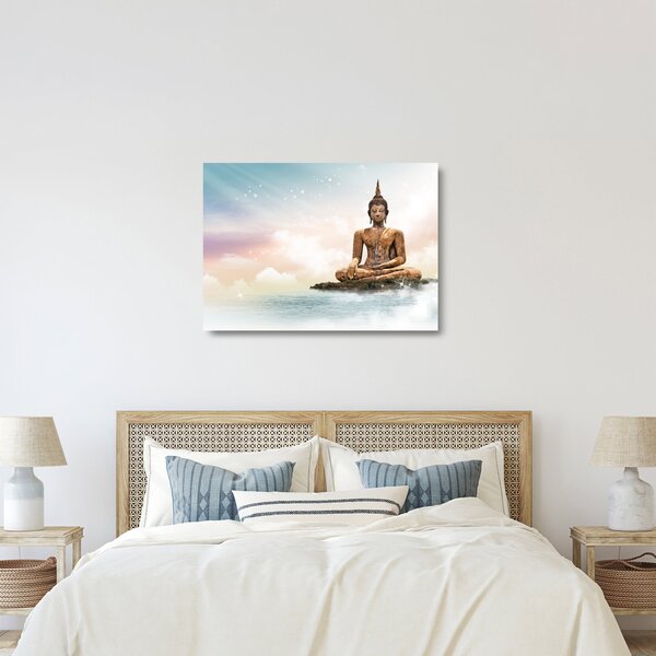 Skleněný obraz - Buddha dohlížející na zemi (70x50 cm)
