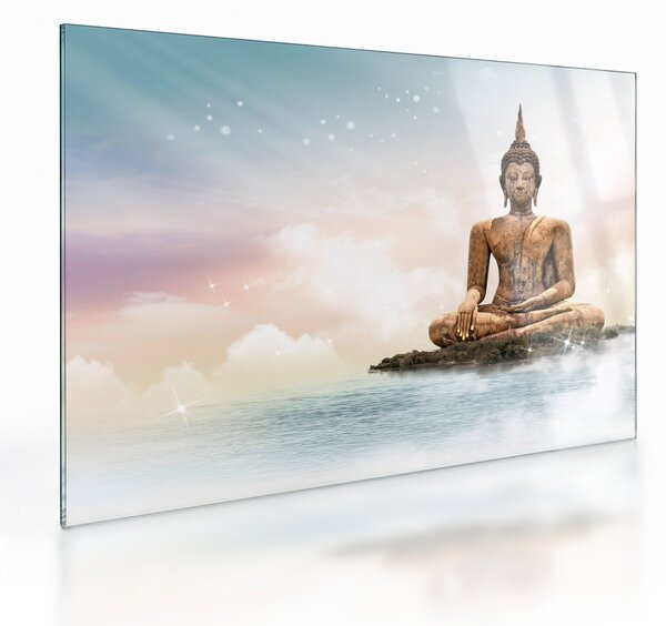 Skleněný obraz - Buddha dohlížející na zemi (70x50 cm)