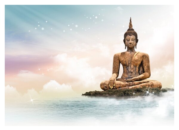 Skleněný obraz - Buddha dohlížející na zemi (70x50 cm)