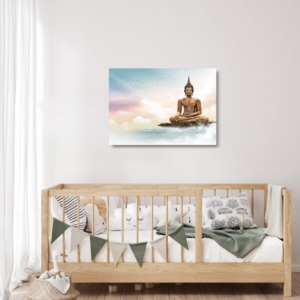 Skleněný obraz - Buddha dohlížející na zemi (70x50 cm)