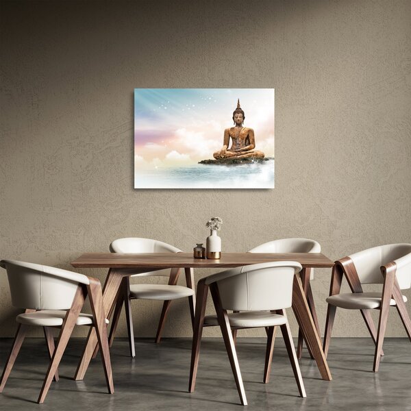 Skleněný obraz - Buddha dohlížející na zemi (70x50 cm)