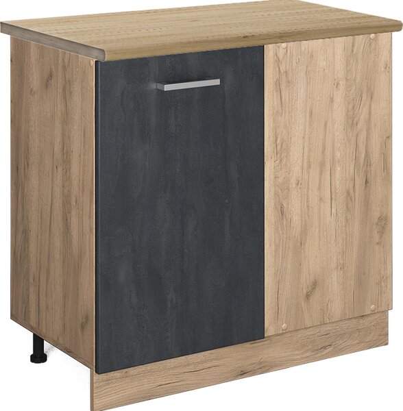 Rohová skříňka Vicco R-Line Černý beton 86 cm PD Dub, Model 47557