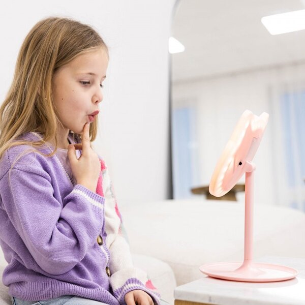 Kosmetické zrcátko s led podsvícením, Pink Cat