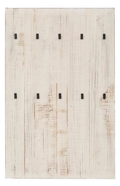Bílý nástěnný věšák z masivního borovicového dřeva Støraa Santana