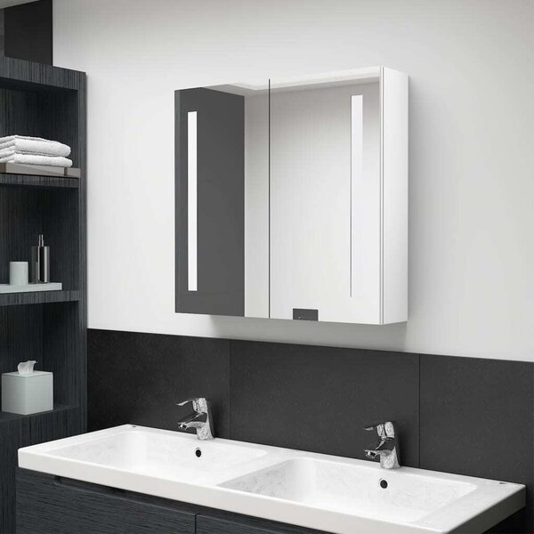 LED koupelnová skříňka se zrcadlem zářivě bílá 62 x 14 x 60 cm