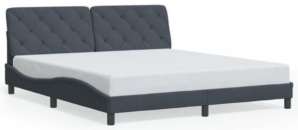 Rám postele s LED bez matrace tmavě šedý 180 x 200 cm samet 3213868