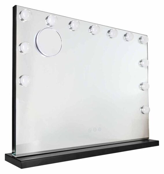 KIK KX2711 LED kosmetické zrcátko s 15 žárovkami, zvětšení 10x, regulace jasu