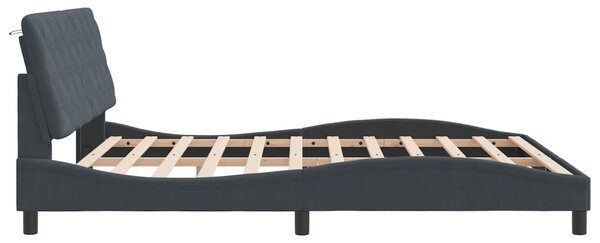 Rám postele s LED bez matrace tmavě šedý 180 x 200 cm samet 3213868