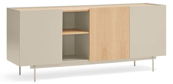 Nízká komoda v dekoru dubu v béžovo-přírodní barvě 180x78 cm Otto – Teulat