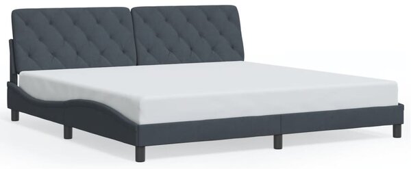 Rám postele s LED bez matrace tmavě šedý 200 x 200 cm samet 3213874