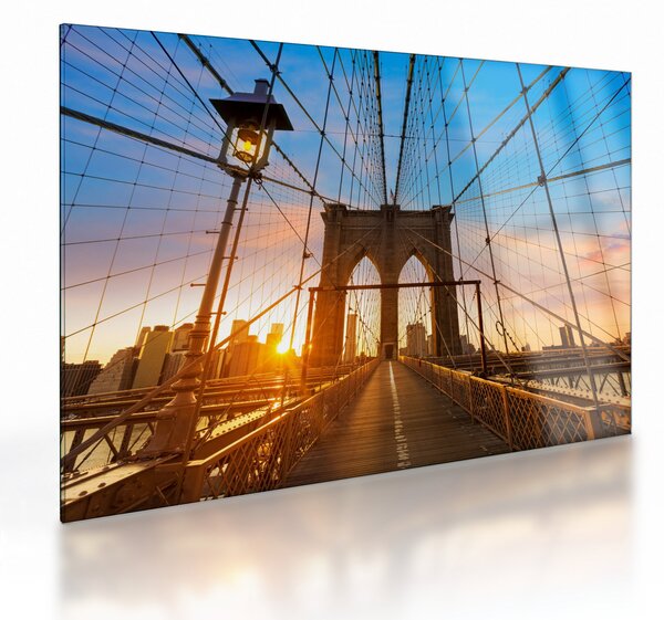 Skleněný obraz - Brooklynský most, Manhattan, New York (70x50 cm)