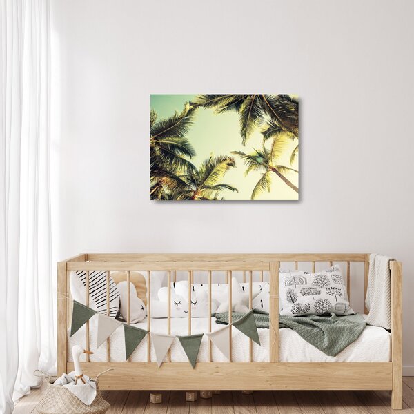 Skleněný obraz s kokosovými palmami (70x50 cm)