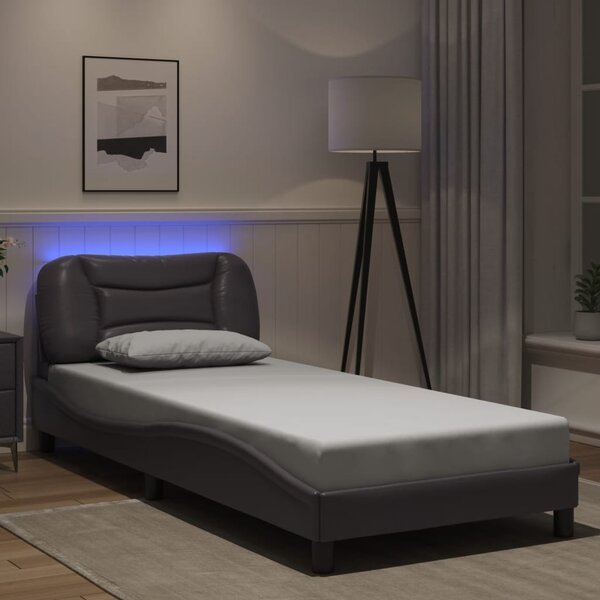 Rám postele s LED bez matrace Hvar šedý 80 x 200 cm 3213895