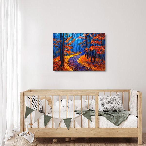 Skleněný obraz podzimního lesa (70x50 cm)