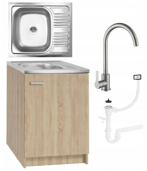 Stamar | Kuchyňská skříňka s dřezem, 60 cm, s baterií Oliwia