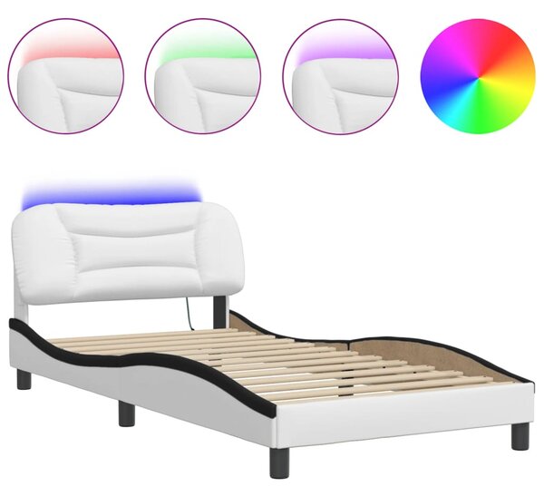 Rám postele s LED bez matrace Hvar bílý a černý 100x200 cm 3213919