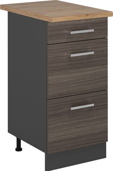 Spodní skříňka kuchyňské linky Vicco R-Line Ušlechtilá šedá 40 cm se zásuvkami, PD Dub, Model 53751