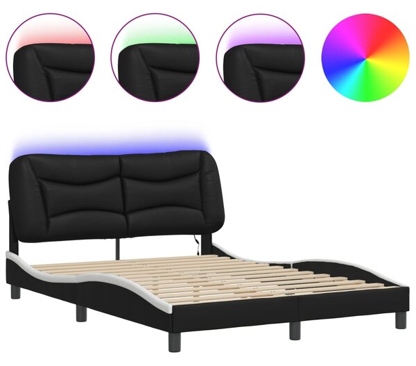 Rám postele s LED bez matrace Hvar černý a bílý 120x200 cm 3213925