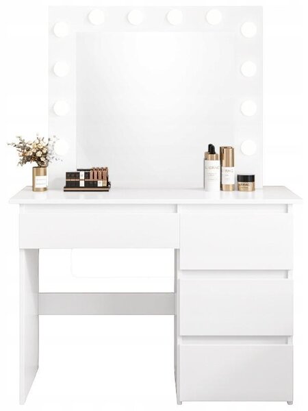 Make-Up Toaletní Stolek S Led Zrcadlem Moderní Loft 90 Cm