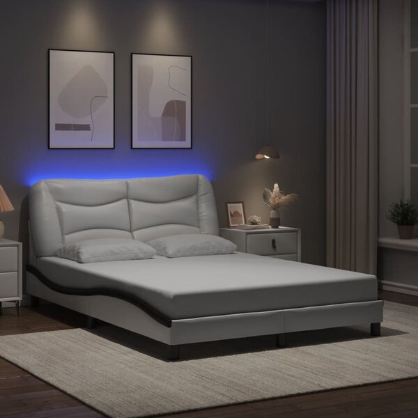 Rám postele s LED bez matrace Hvar bílý a černý 140x200 cm 3213940