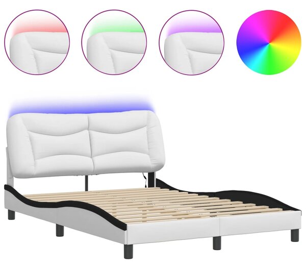Rám postele s LED bez matrace Hvar bílý a černý 140x200 cm 3213940