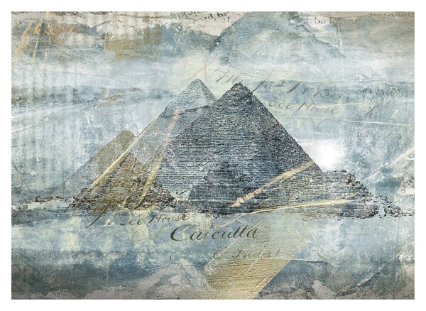 Skleněný obraz - Pyramidy v modrém filtru (70x50 cm)