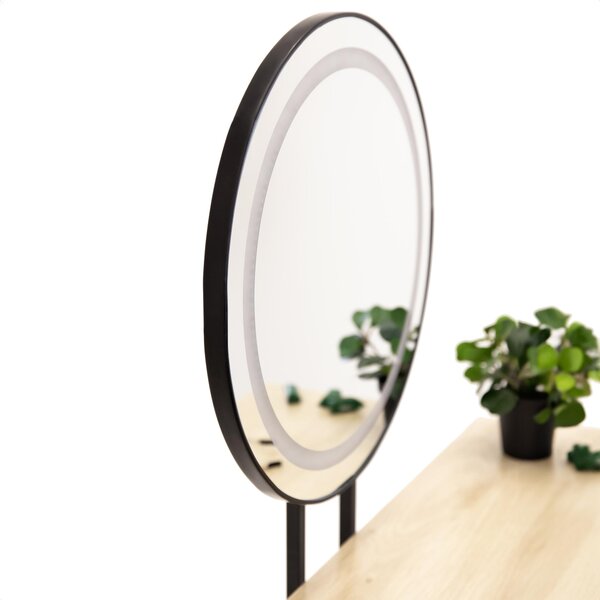 Kosmetická toaleta JUMI LOFT s kosmetickým zrcátkem LED s osvětlením zásuvky v podkroví