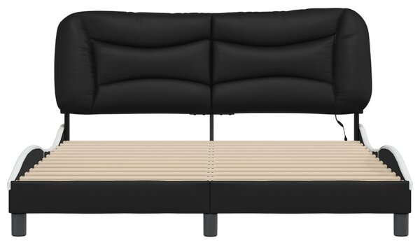Rám postele s LED bez matrace Hvar černý a bílý 160x200 cm 3213946
