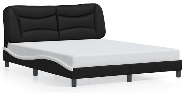 Rám postele s LED bez matrace Hvar černý a bílý 160x200 cm 3213946