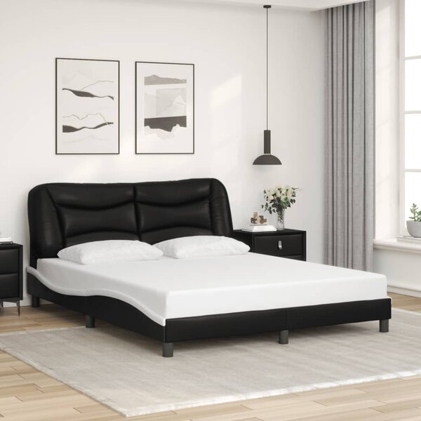 Rám postele s LED bez matrace Hvar černý a bílý 160x200 cm 3213946