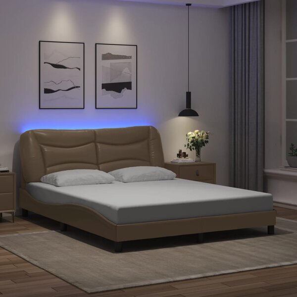 Rám postele s LED bez matrace Hvar cappuccino 160 x 200 cm 3213945