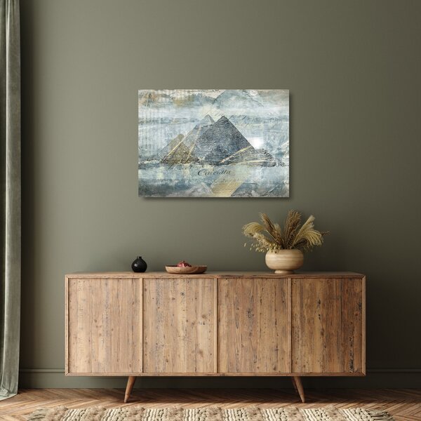 Skleněný obraz - Pyramidy v modrém filtru (70x50 cm)