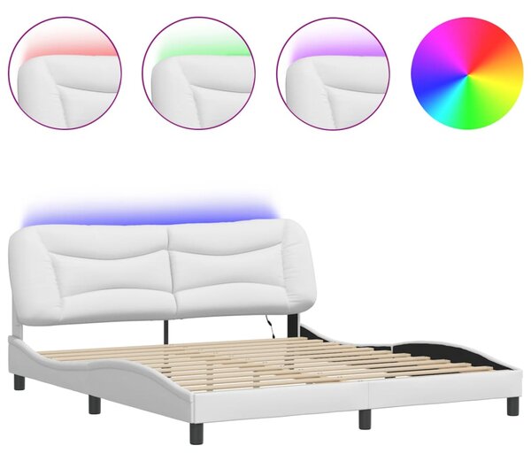 Rám postele s LED bez matrace Hvar bílý 180 x 200 cm 3213949