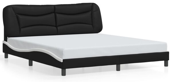 Rám postele s LED bez matrace Hvar černý a bílý 180x200 cm 3213953