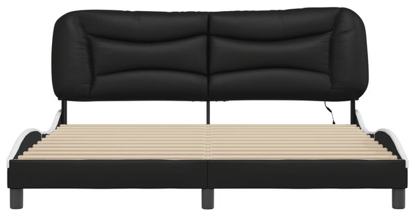 Rám postele s LED bez matrace Hvar černý a bílý 180x200 cm 3213953