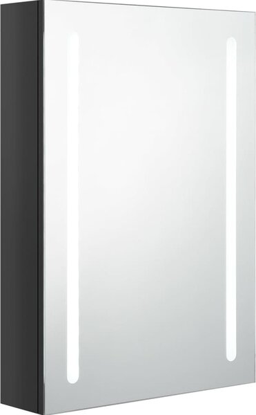 LED koupelnová skříňka se zrcadlem zářivě černá 50 x 13 x 70 cm