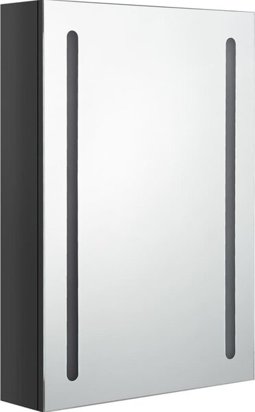 LED koupelnová skříňka se zrcadlem zářivě černá 50 x 13 x 70 cm