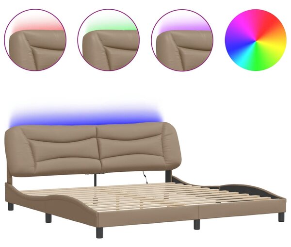 Rám postele s LED bez matrace Hvar cappuccino 200 x 200 cm 3213959