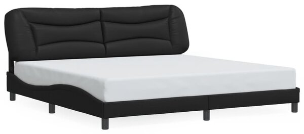 Rám postele s LED bez matrace Hvar černý 200 x 200 cm 3213955