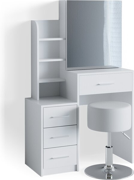 Toaletní stolek Vicco Conrada Bílá 80 cm s taburetem, Model 36240