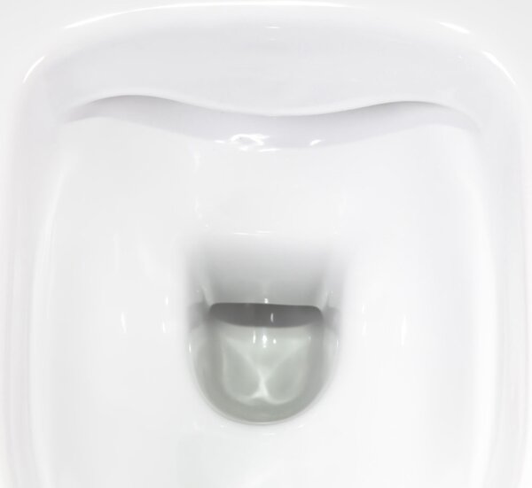 Závěsné WC bez splachovacího okraje, standardní WC + sedátko