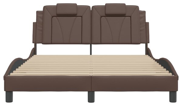 Rám postele Viana s LED bez matrace hnědý 140 x 190 cm 3214017