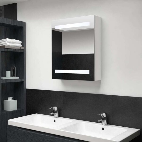 LED koupelnová skříňka se zrcadlem zářivě bílá 50 x 14 x 60 cm