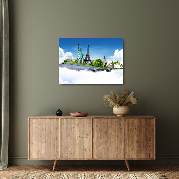 Skleněný obraz - Cesta kolem světa (70x50 cm)